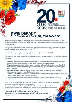 20-lecie działalności naszego Stowarzyszenia! Działamy od 15 maja 2006 r.!!!